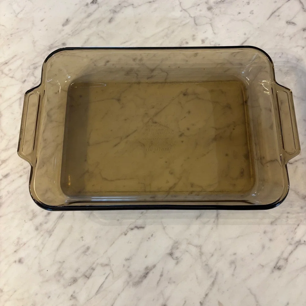 Anchor Hocking‎ Amber Glass Baking Dish 3qt Rectangular Casserole Pan 13.5x9x2